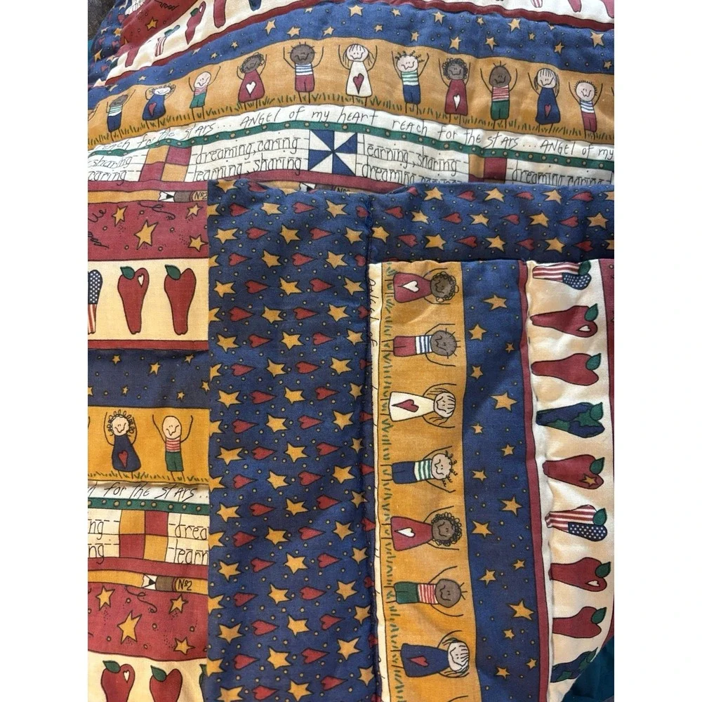 Handmade Classroom Decor Hanging Quilt School Pattern Vintage 40x24 Wall Art